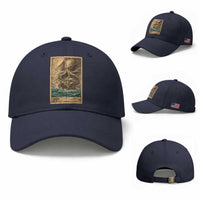 Vintage Japanese Sea Monster Baseball Cap Retro Mythology Newspaper Ukiyo-e Art