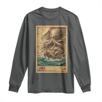 Vintage Japanese Sea Monster Long Sleeve Shirt Retro Mythology Newspaper Ukiyo-e Art