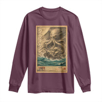Vintage Japanese Sea Monster Long Sleeve Shirt Retro Mythology Newspaper Ukiyo-e Art