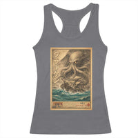 Vintage Japanese Sea Monster Racerback Tank Top Retro Mythology Newspaper Ukiyo-e Art