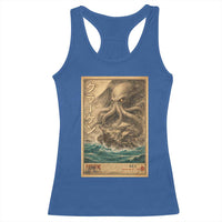 Vintage Japanese Sea Monster Racerback Tank Top Retro Mythology Newspaper Ukiyo-e Art