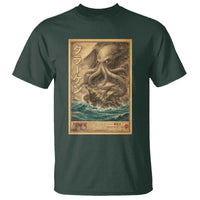 Vintage Japanese Sea Monster T Shirt Retro Mythology Newspaper Ukiyo-e Art