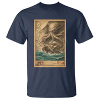 Vintage Japanese Sea Monster T Shirt Retro Mythology Newspaper Ukiyo-e Art