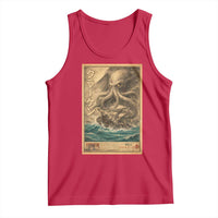 Vintage Japanese Sea Monster Tank Top Retro Mythology Newspaper Ukiyo-e Art