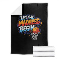 Basketball Bracket Throw Blanket Funny Let the Madness Begin Sporty Basketball Players Lovers