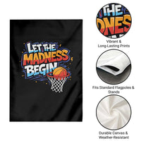Basketball Bracket Garden Flag Funny Let the Madness Begin Sporty Basketball Players Lovers
