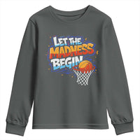 Basketball Bracket Youth Sweatshirt Funny Let the Madness Begin Sporty Basketball Players Lovers