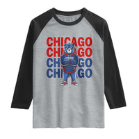 Vintage Chicago Pride Graphic Raglan Shirt US State Sports Fan Baseball Lover