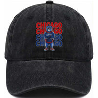 Vintage Chicago Pride Graphic Washed Cotton Baseball Cap US State Sports Fan Baseball Lover