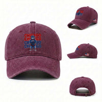 Vintage Chicago Pride Graphic Washed Cotton Baseball Cap US State Sports Fan Baseball Lover