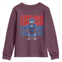 Vintage Chicago Pride Graphic Youth Sweatshirt US State Sports Fan Baseball Lover
