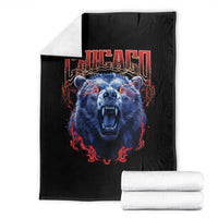 Retro Chicago Throw Blanket Vintage Cub Bootleg Graphic Baseball Fans