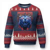 Retro Chicago Ugly Christmas Sweater Vintage Cub Bootleg Graphic Baseball Fans