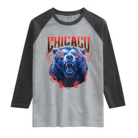 Retro Chicago Raglan Shirt Vintage Cub Bootleg Graphic Baseball Fans