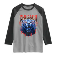 Retro Chicago Raglan Shirt Vintage Cub Bootleg Graphic Baseball Fans