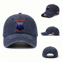 Retro Chicago Washed Cotton Baseball Cap Vintage Cub Bootleg Graphic Baseball Fans