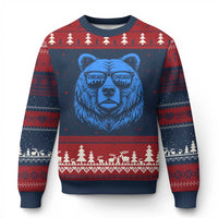 Vintage Chicago Ugly Christmas Sweater Cub With Sunglasses Baseball Fans
