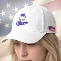 Chicago Coquette Bow Baseball Cap Cute Girls Kids Women Baseball Fans