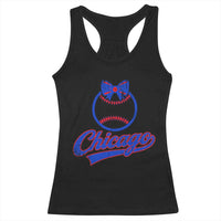 Chicago Coquette Bow Racerback Tank Top Cute Girls Kids Women Baseball Fans