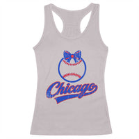 Chicago Coquette Bow Racerback Tank Top Cute Girls Kids Women Baseball Fans