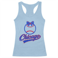 Chicago Coquette Bow Racerback Tank Top Cute Girls Kids Women Baseball Fans