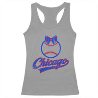 Chicago Coquette Bow Racerback Tank Top Cute Girls Kids Women Baseball Fans