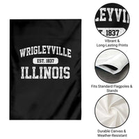 Wrigleyville Illinois Garden Flag Vintage Chicago Classic Distressed Baseball Fan Gift