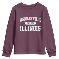 Wrigleyville Illinois Youth Sweatshirt Vintage Chicago Classic Distressed Baseball Fan Gift