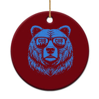 Vintage Cub Ceramic Ornament With Sunglasses Retro Baseball Fans