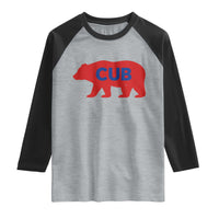 Vintage Cub Raglan Shirt Retro Sports Bear Baseball Fans