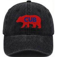 Vintage Cub Washed Cotton Baseball Cap Retro Sports Bear Baseball Fans