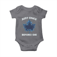 Canada Hockey Baby Onesie Toronto Just Once Before I Die Vintage Canadian Maple Leafs