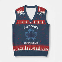 Canada Hockey V-Neck Knit Sweater Vest Toronto Just Once Before I Die Vintage Canadian Maple Leafs - Wonder Print Shop