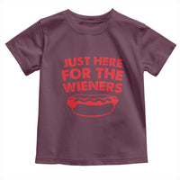 4th of July Just Here For The Wieners Toddler T Shirt Funny Hot Dog Independence Day Patriotic Weenies - Wonder Print Shop