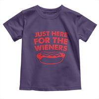 4th of July Just Here For The Wieners Toddler T Shirt Funny Hot Dog Independence Day Patriotic Weenies - Wonder Print Shop