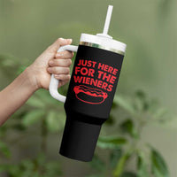 4th of July Just Here For The Wieners Tumbler With Handle Funny Hot Dog Independence Day Patriotic Weenies - Wonder Print Shop