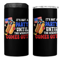 4th of July It's Not A Party Until The Wiener Comes Out 4 in 1 Can Cooler Tumbler Funny Hot Dog Independence Day Patriotic Weenies - Wonder Print Shop