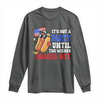 4th of July It's Not A Party Until The Wiener Comes Out Long Sleeve Shirt Funny Hot Dog Independence Day Patriotic Weenies - Wonder Print Shop