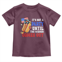 4th of July It's Not A Party Until The Wiener Comes Out Toddler T Shirt Funny Hot Dog Independence Day Patriotic Weenies - Wonder Print Shop