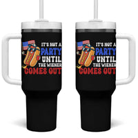4th of July It's Not A Party Until The Wiener Comes Out Tumbler With Handle Funny Hot Dog Independence Day Patriotic Weenies - Wonder Print Shop