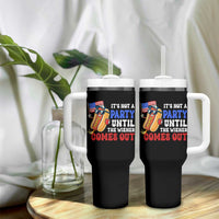 4th of July It's Not A Party Until The Wiener Comes Out Tumbler With Handle Funny Hot Dog Independence Day Patriotic Weenies - Wonder Print Shop