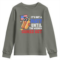 4th of July It's Not A Party Until The Wiener Comes Out Youth Sweatshirt Funny Hot Dog Independence Day Patriotic Weenies - Wonder Print Shop