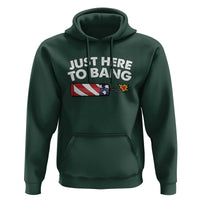Funny 4th July Just Here To Bang Hoodie USA Fireworks American Flag - Wonder Print Shop