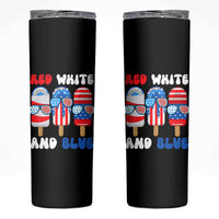 Red White Blue Popsicle 4th of July Skinny Tumbler Patriotic USA Flag - Wonder Print Shop