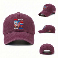 Red White Blue Popsicle 4th of July Washed Cotton Baseball Cap Patriotic USA Flag
