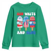Red White Blue Popsicle 4th of July Youth Sweatshirt Patriotic USA Flag - Wonder Print Shop