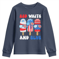 Red White Blue Popsicle 4th of July Youth Sweatshirt Patriotic USA Flag - Wonder Print Shop
