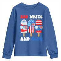 Red White Blue Popsicle 4th of July Youth Sweatshirt Patriotic USA Flag - Wonder Print Shop