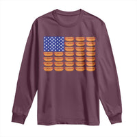 Hot Dog American Flag Long Sleeve Shirt Funny 4th Of July Patriotic Summer BBQ - Wonder Print Shop