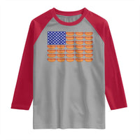 Hot Dog American Flag Raglan Shirt Funny 4th Of July Patriotic Summer BBQ - Wonder Print Shop